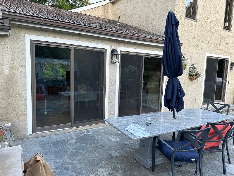 We installed PVC rot free trim around these Andersen patio doors 